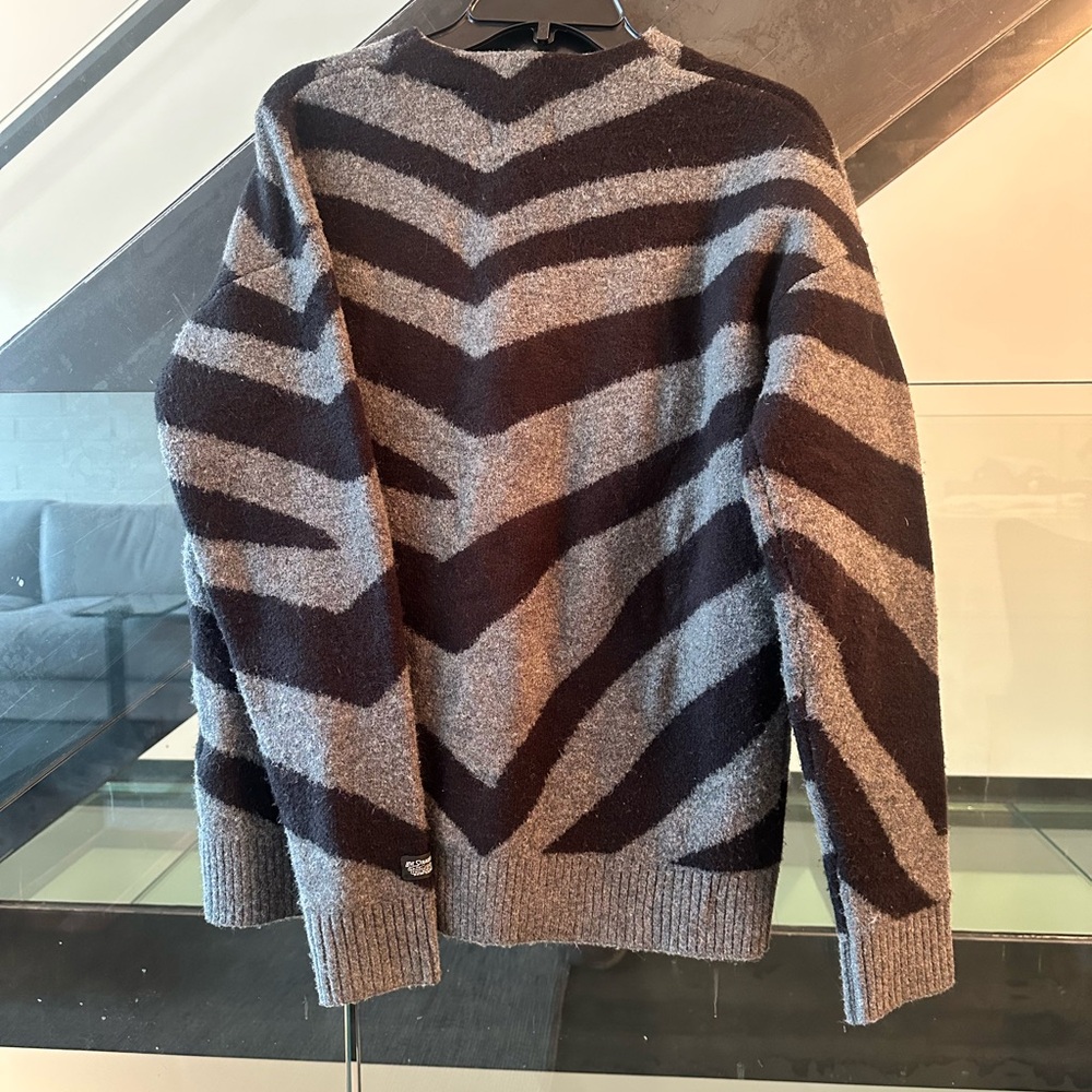 Levi's Men's Cardigan Sweater - Black and Gray Stripes - Picture 4 of 4